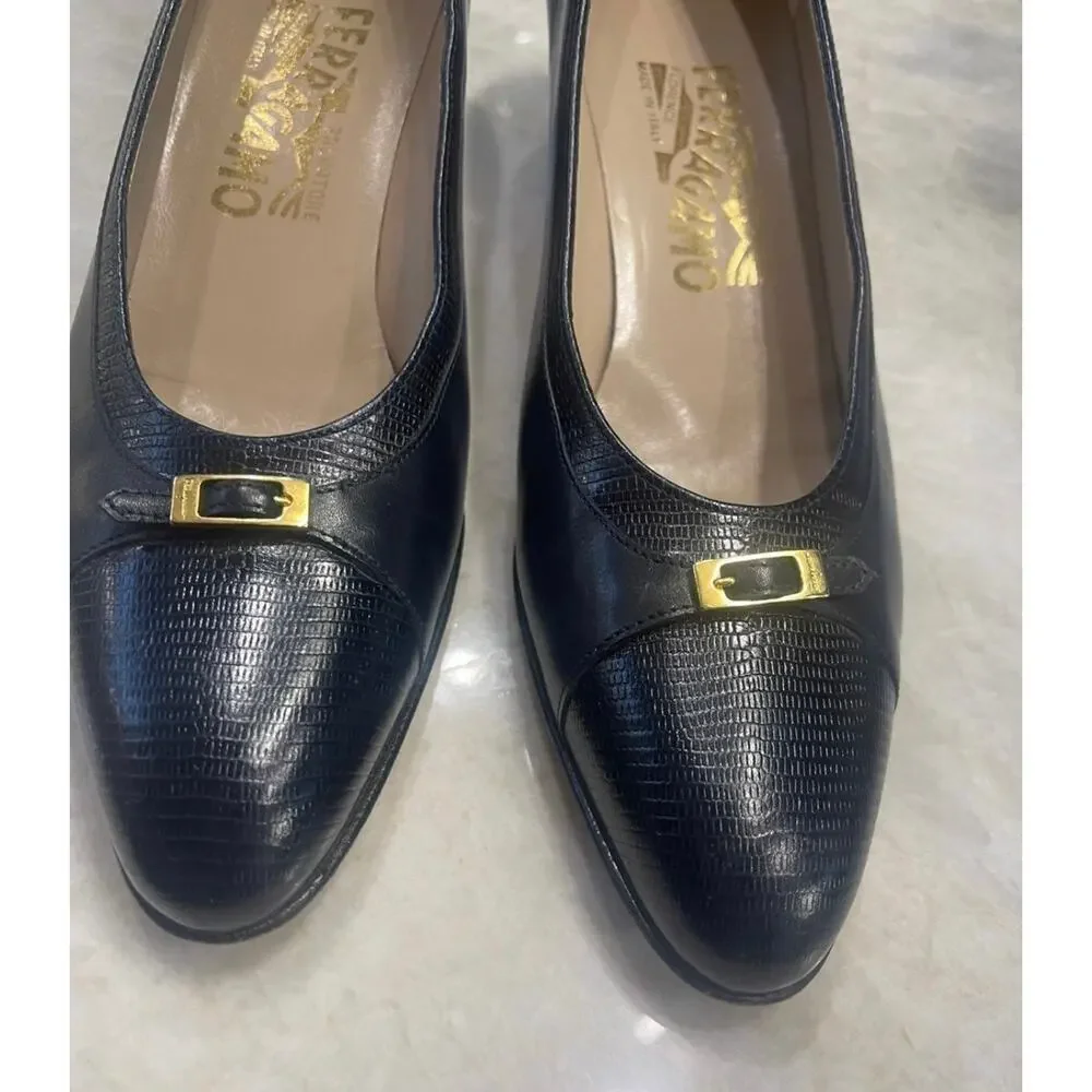 Salvatore Ferragamo navy shoes 8AAAA